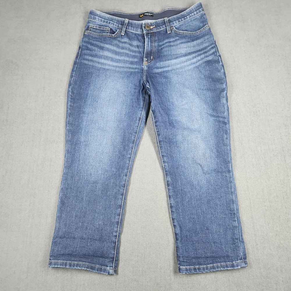 Lee Jeans Womens Size 10‎ Mid Rise Regular Fit Straight Croppped